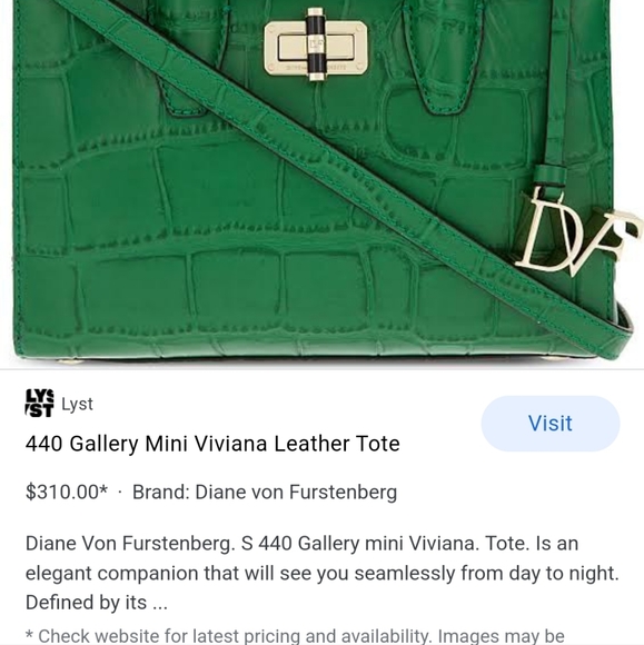 Diane Von Furstenberg Mini Viviana Emerald Embossed Croco Luxury Designe… - Picture 6 of 11